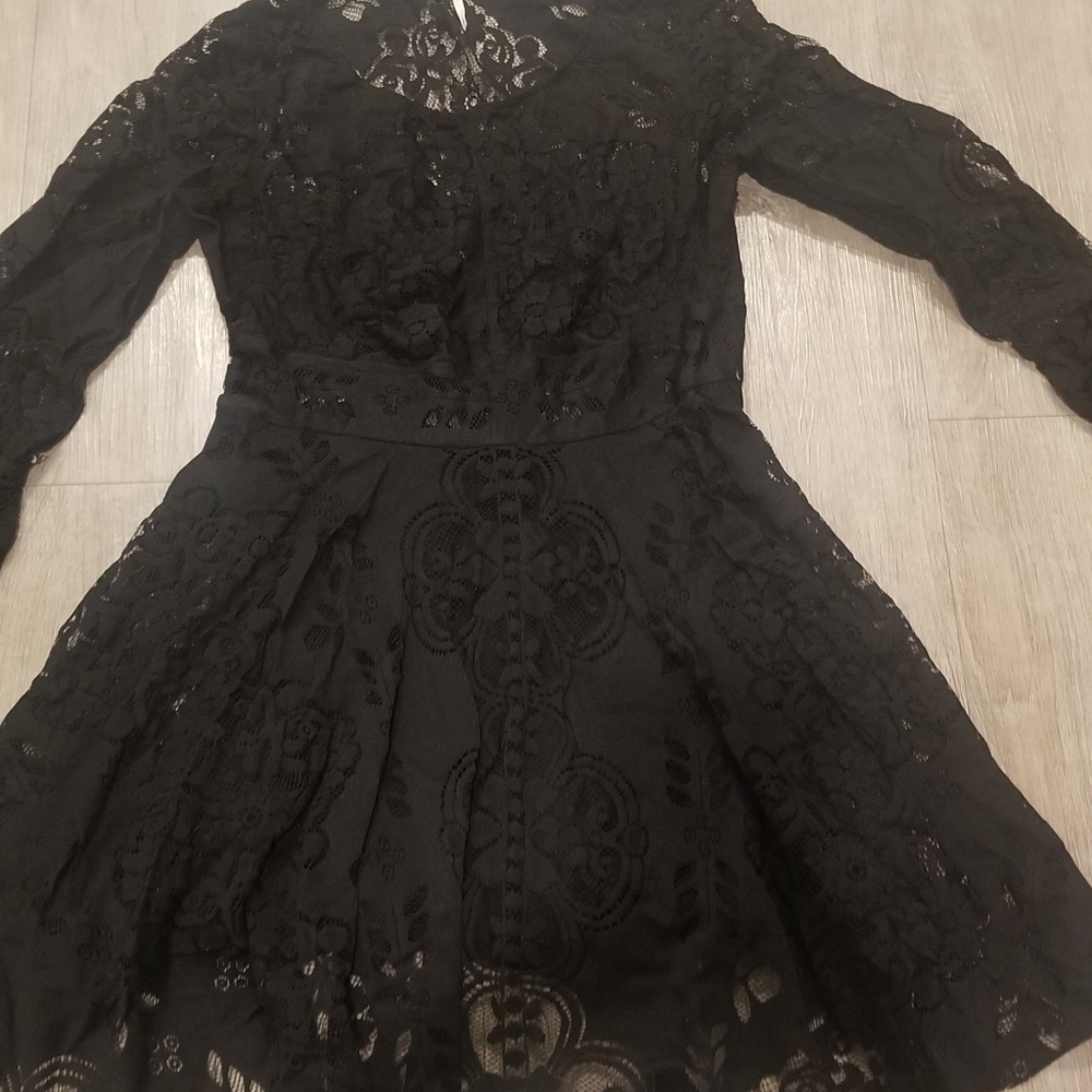 Free people lace long sleeve dress